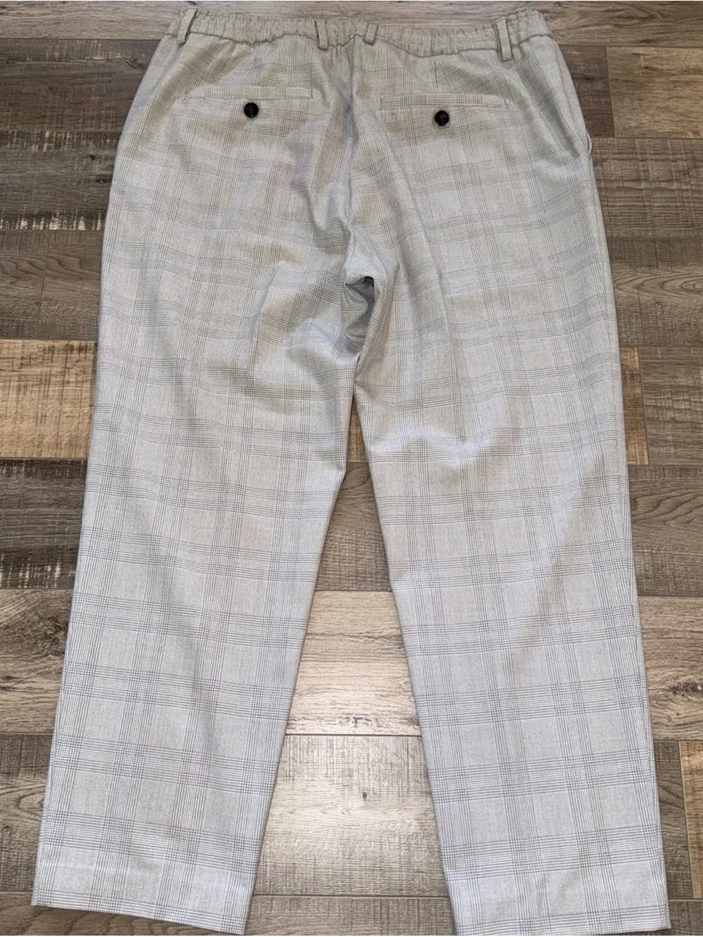 Zara Light Gray Plaid Dress Pants